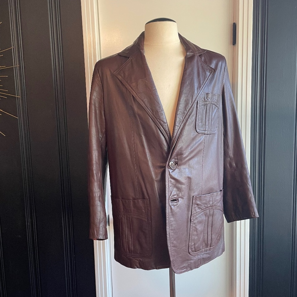 Vintage Style Brown Leather Jacket